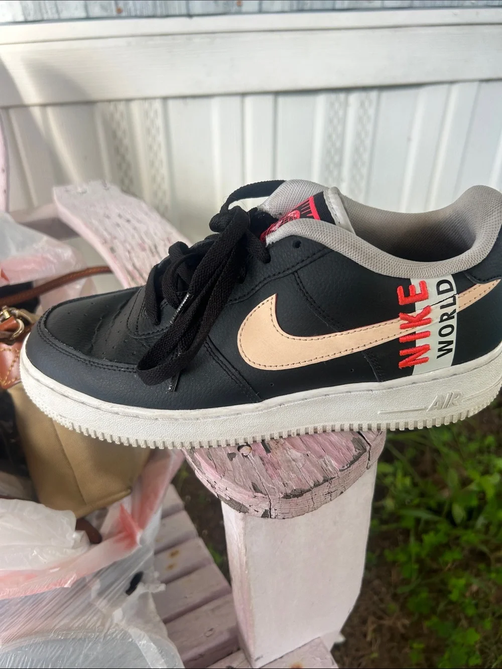 Nike black leather
